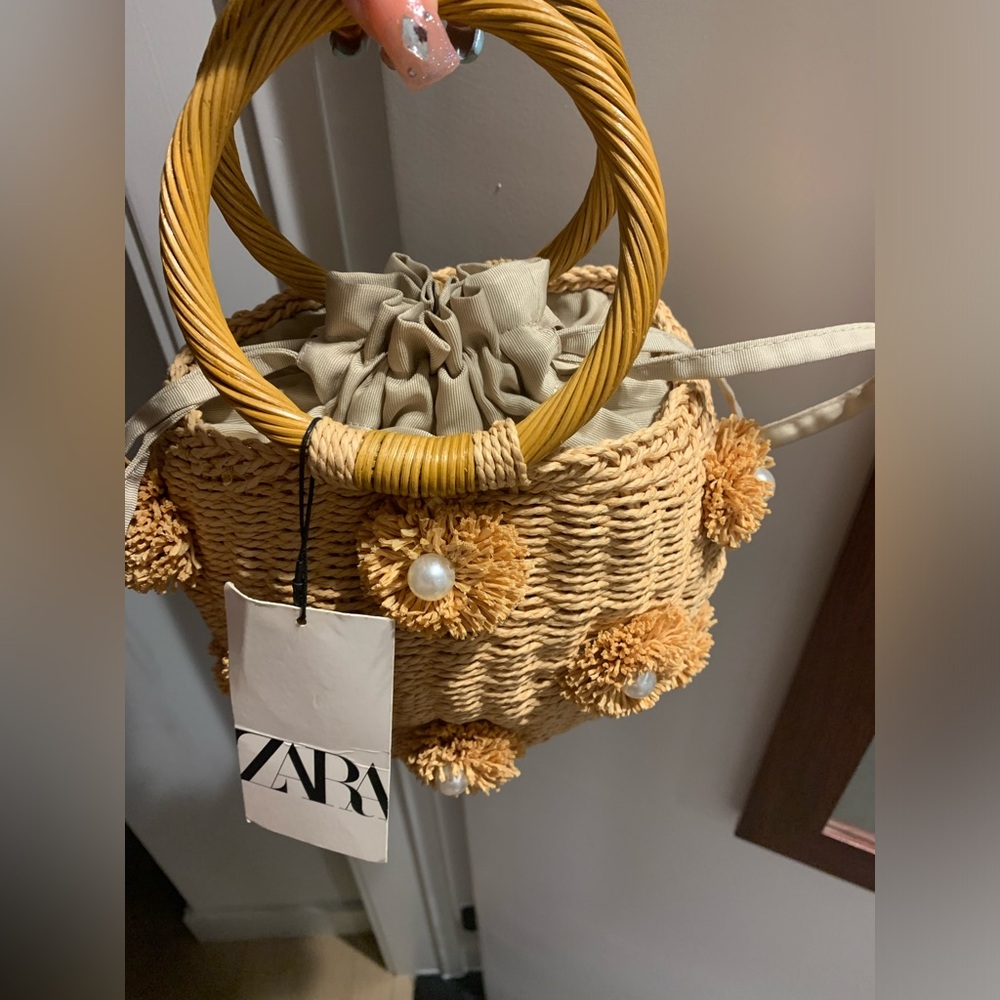 Zara bucket Pearl bag bloggers favorite